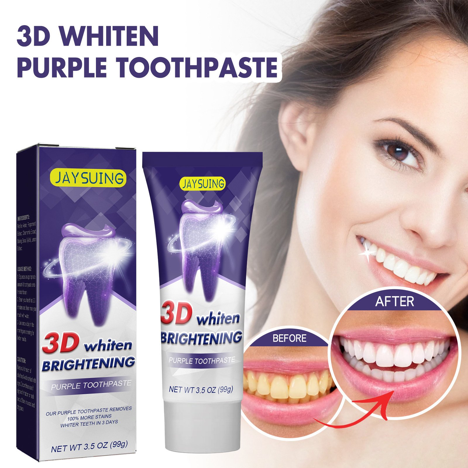 Teeth Whitening Purple Toothpaste Health & beauty