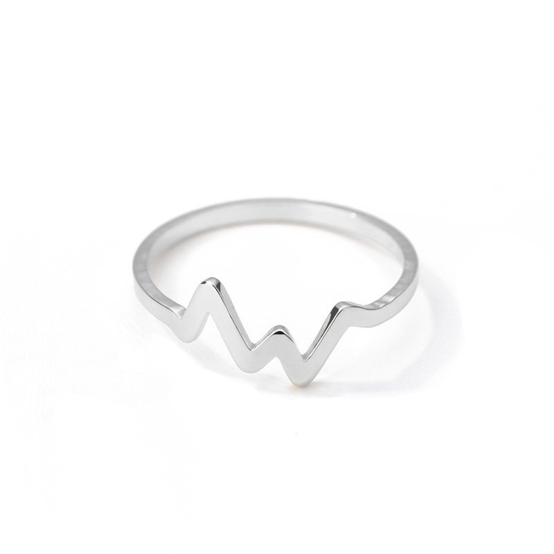 Electrocardiogram Stainless Steel Ring Women Jewellery & watches 5