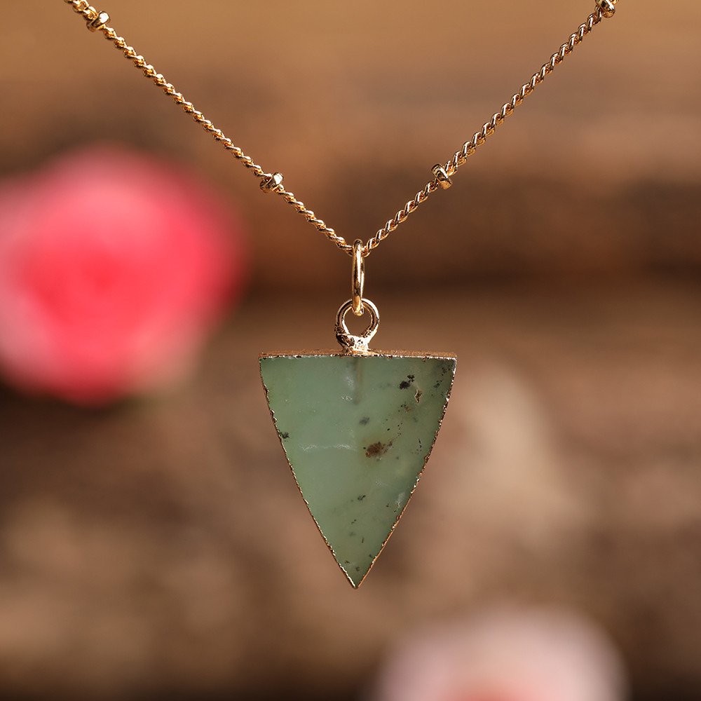 Natural Jade Triangle Pendant Necklace Jewellery & watches 2