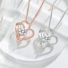 Zircon Double Love Necklace With Rhinestones Jewellery & watches 9
