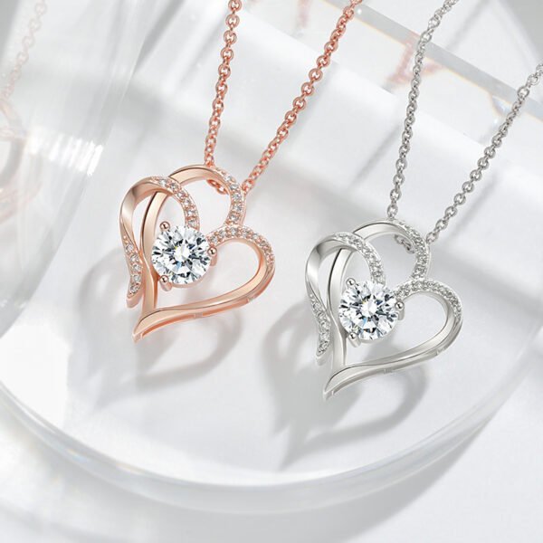 Zircon Double Love Necklace With Rhinestones Jewellery & watches 2