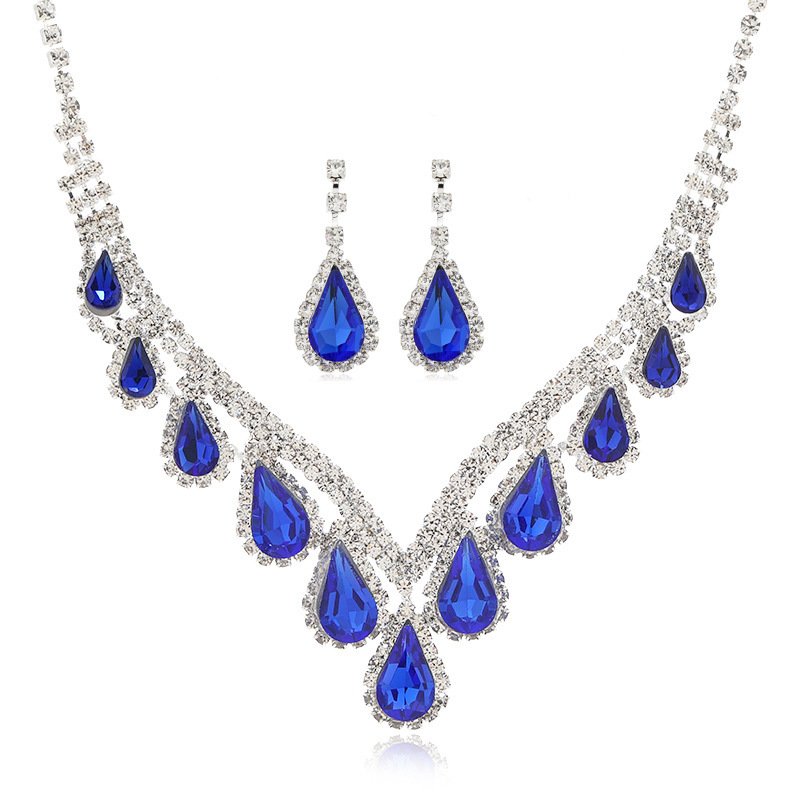 Sapphire Blue Crystal Two-piece Earrings Set Jewellery & watches 8