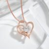 Zircon Double Love Necklace With Rhinestones Jewellery & watches 14
