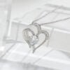 Zircon Double Love Necklace With Rhinestones Jewellery & watches 13