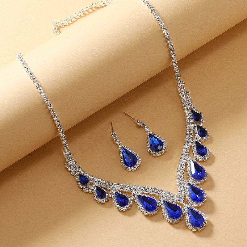 Sapphire Blue Crystal Two-piece Earrings Set Jewellery & watches 11