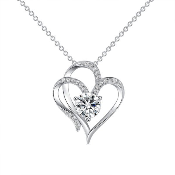 Zircon Double Love Necklace With Rhinestones Jewellery & watches 8