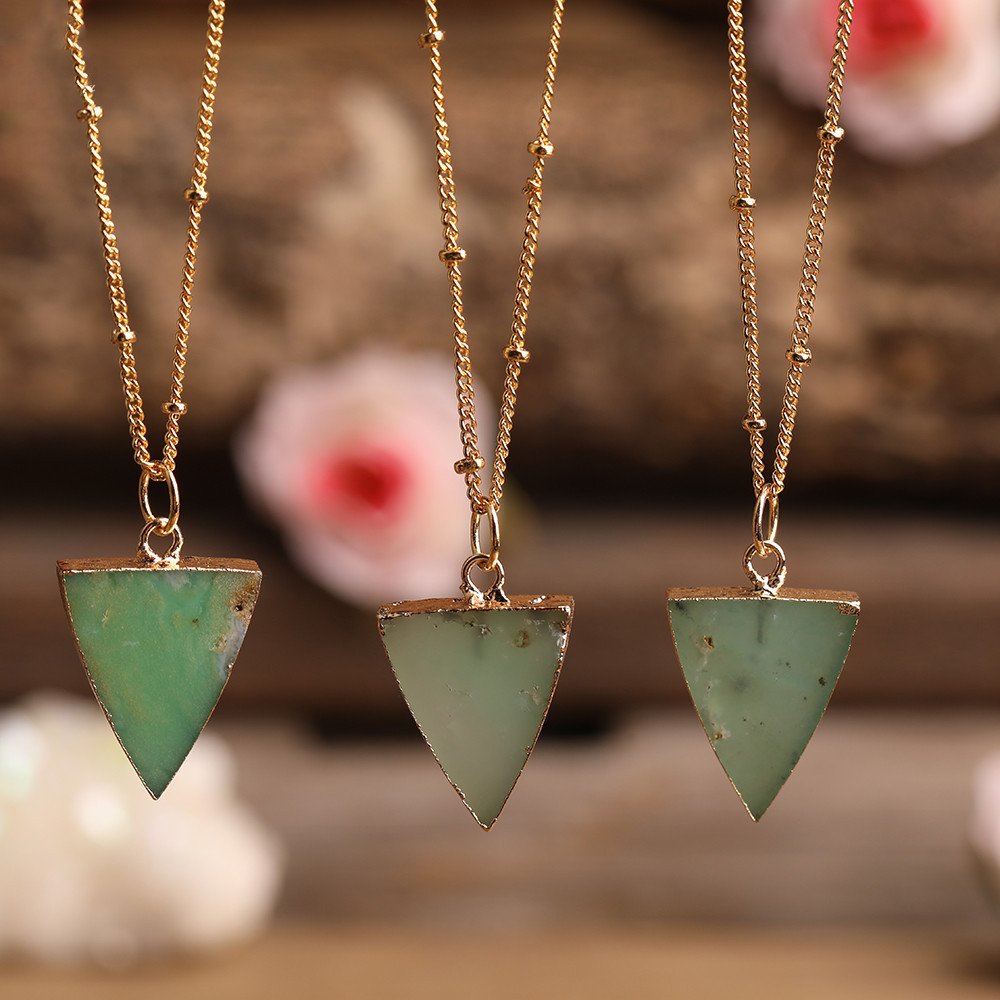 Natural Jade Triangle Pendant Necklace Jewellery & watches 3