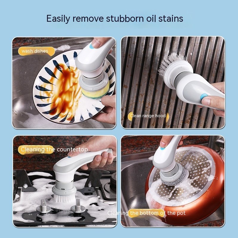 Electric Cleaning Brush 4 In 1 Spinning Scrubber Cleaning & bins   11