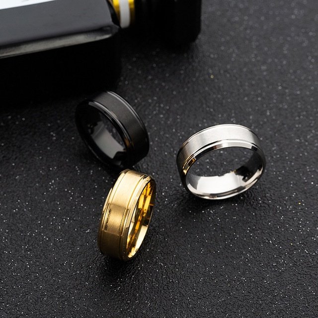 8MM Wedding Rings for Men – Black / Sliver / Gold Men's jewellery   4