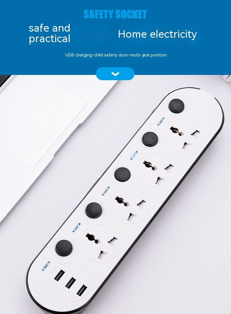 Power Strip Sockets with 3 USB Ports and 4 Outlets Other electronics   7