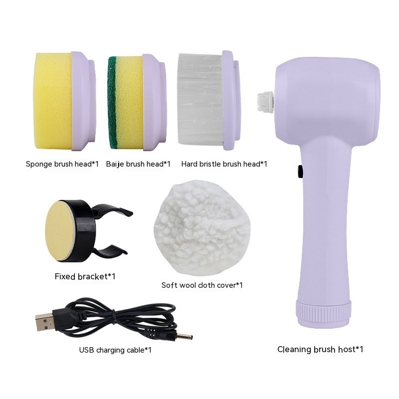 Electric Cleaning Brush 4 In 1 Spinning Scrubber Cleaning & bins   9