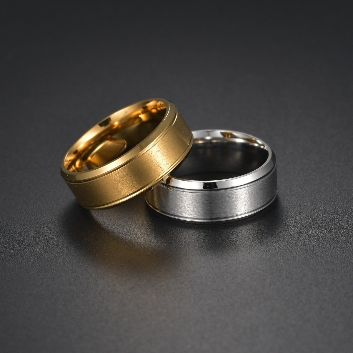 8MM Wedding Rings for Men – Black / Sliver / Gold Men's jewellery   3