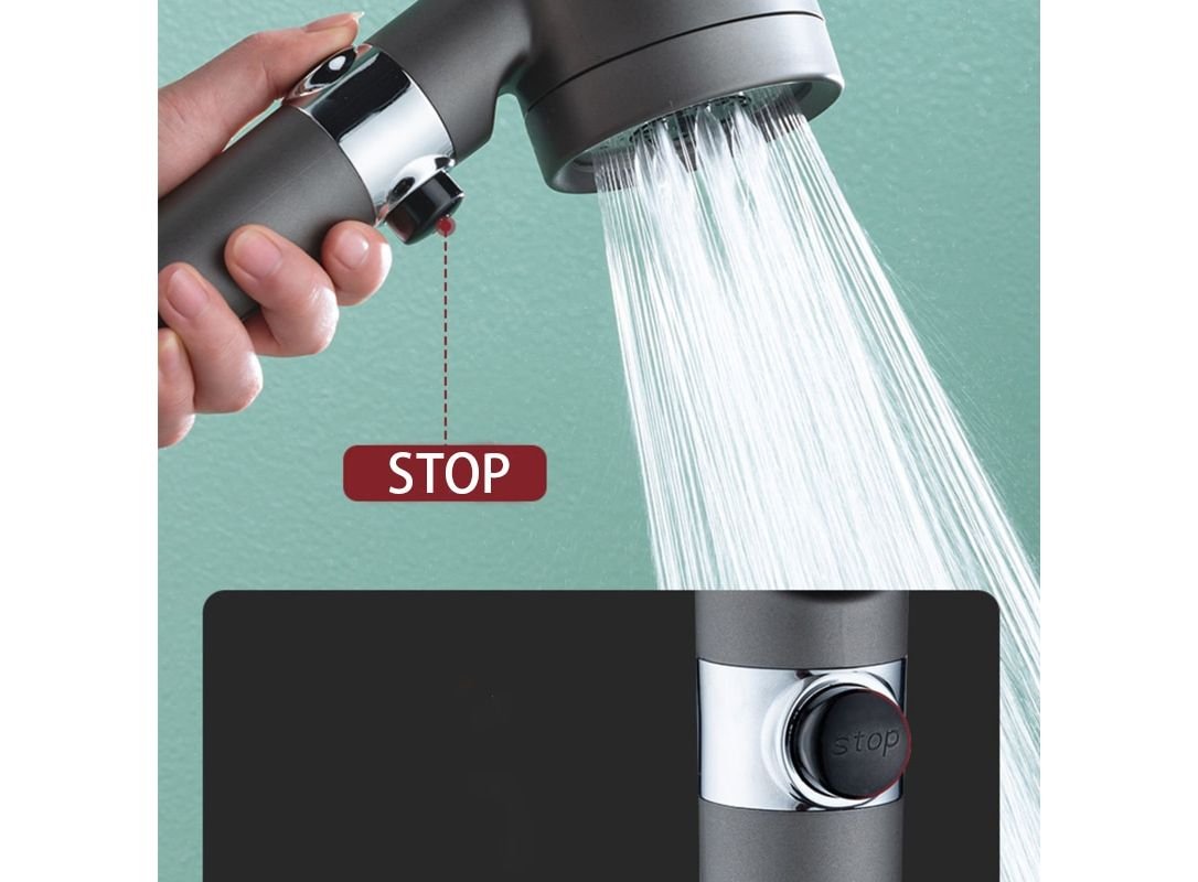 3 Mode High-Pressure Showerhead with Filter Bath & shower   2