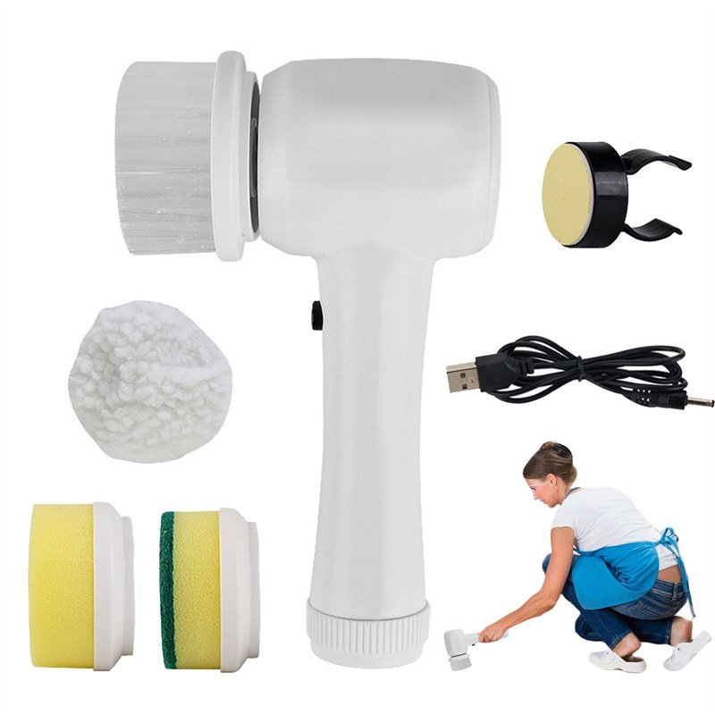 Electric Cleaning Brush 4 In 1 Spinning Scrubber Cleaning & bins  