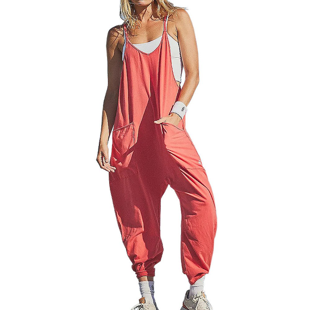 Loose Sleeveless Jumpsuits With Pockets Zipper Clothing & Fashion 6