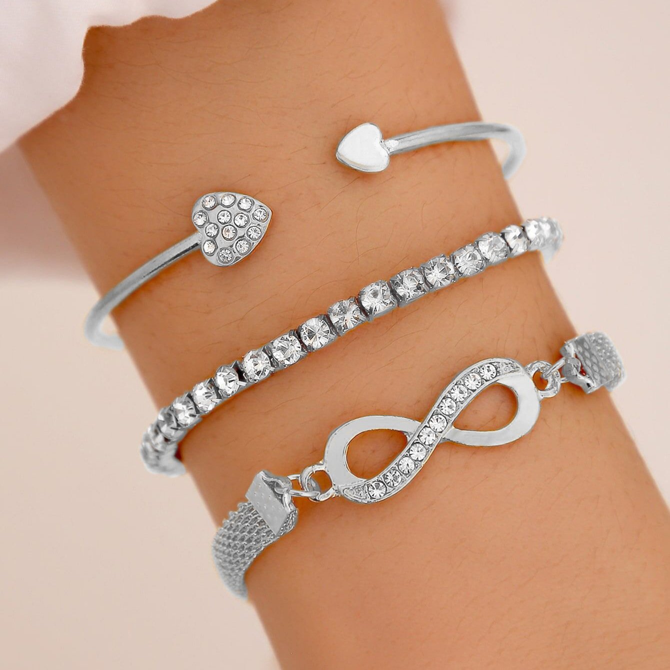Women’s Heart Bracelet Three-piece Suit Bracelets & bangles   9