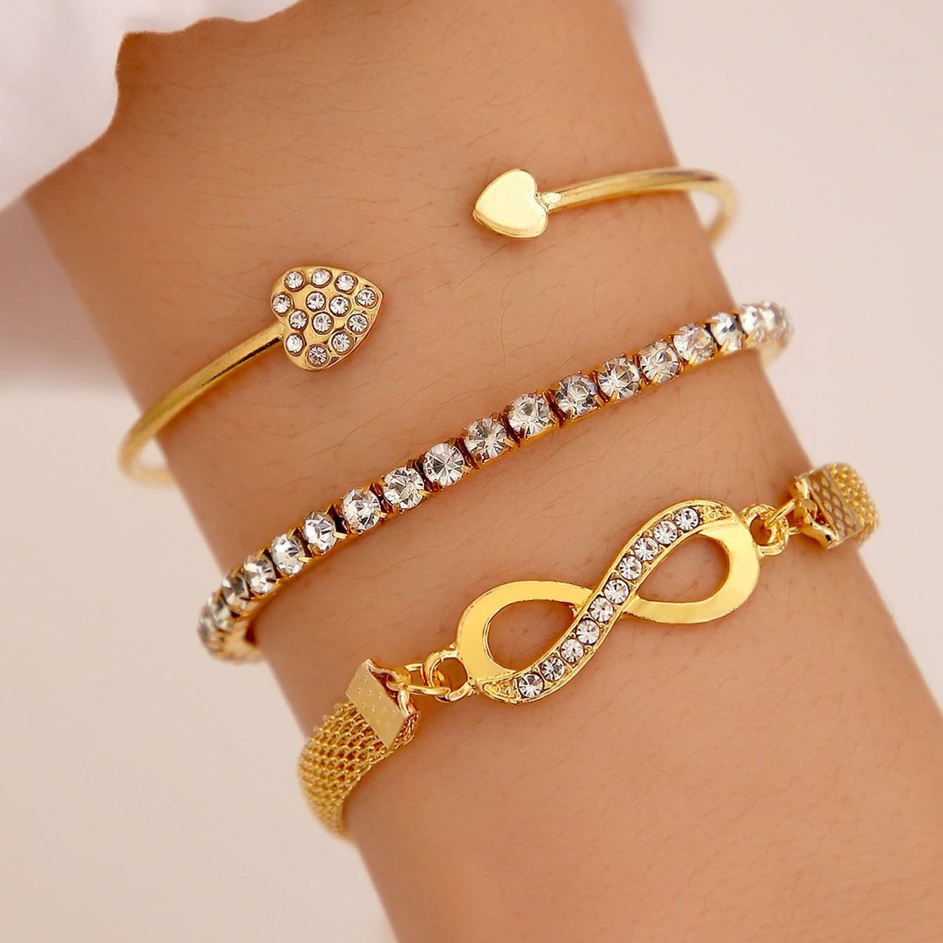 Women’s Heart Bracelet Three-piece Suit Bracelets & bangles   8